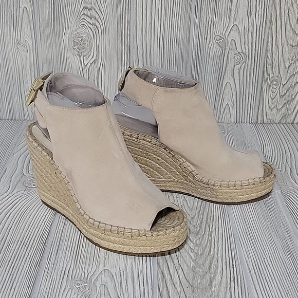 Kenneth Cole New York Shoes - Kenneth Cole New York Odette Espadrille Leather Wedge Peep Toe Sandals, Womens 9